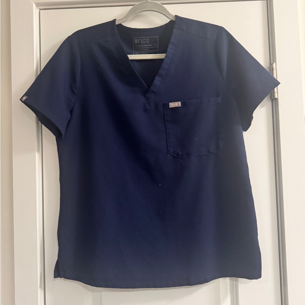 FIGS Navy Blue Catarina One-Pocket Scrub Top - Medium